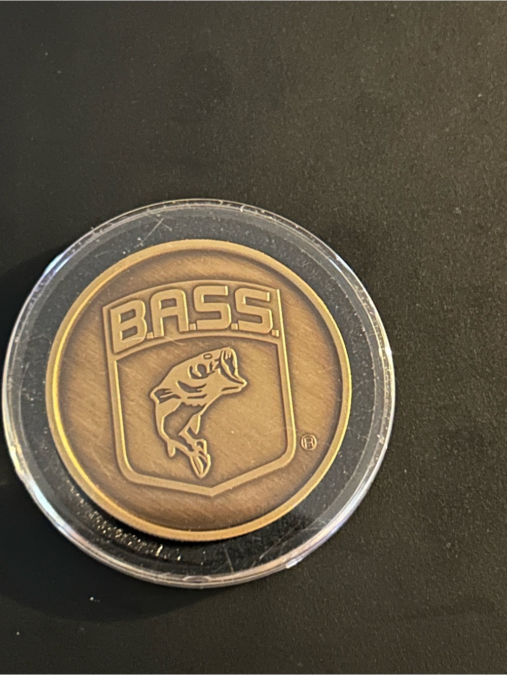 Bass Collectors Series Fishing Brass Coin "Hang On Tight" B.A.S.S.